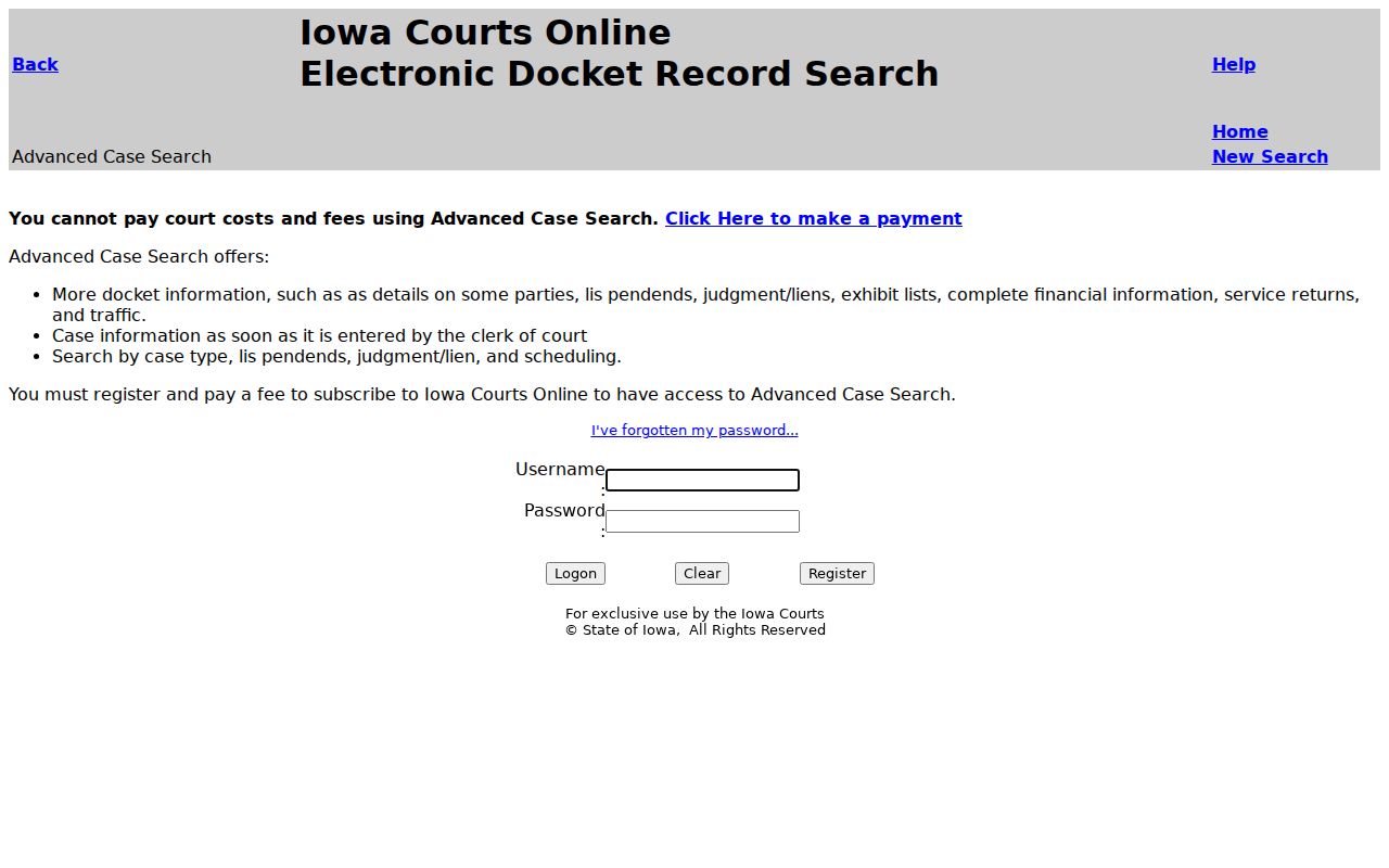 Jasper County criminal court cases Advanced Search login