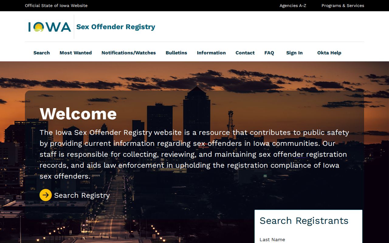 Jasper County criminal history Iowa Sex Offender Registry search