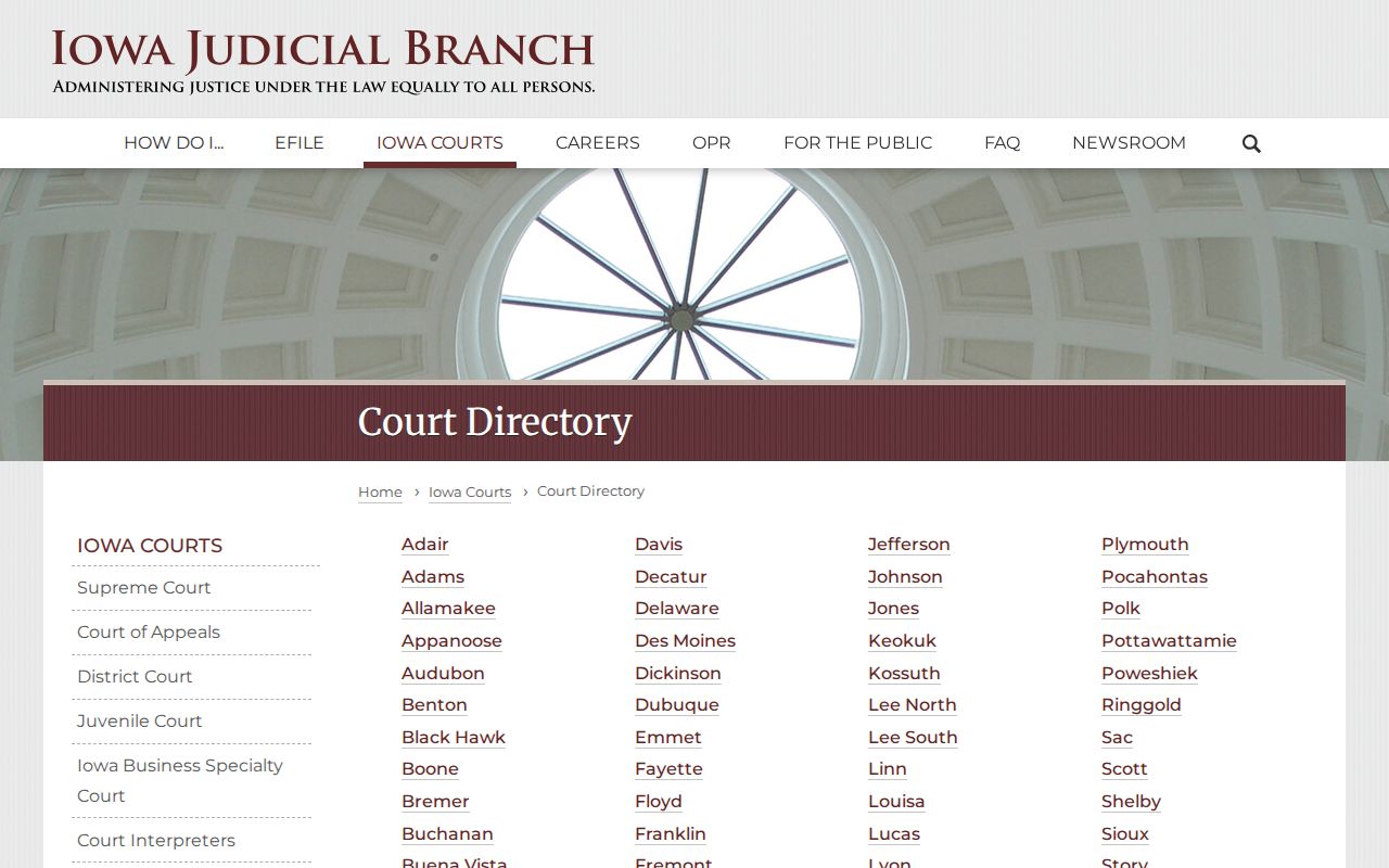 Jasper County criminal history Iowa court and clerk directory access